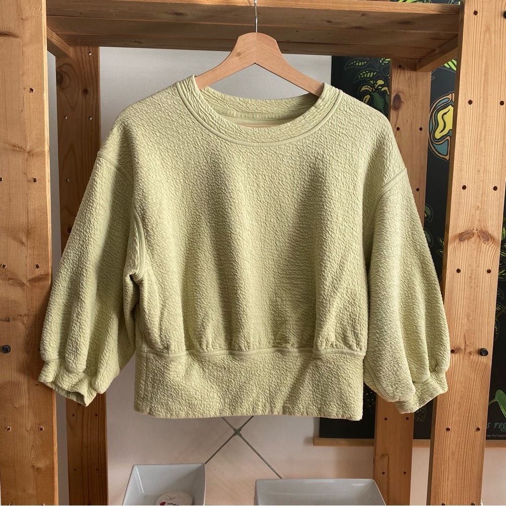 Lululemon Dew Green Textured Crewneck Pullover Sweatshirt 4 - Picture 6 of 15